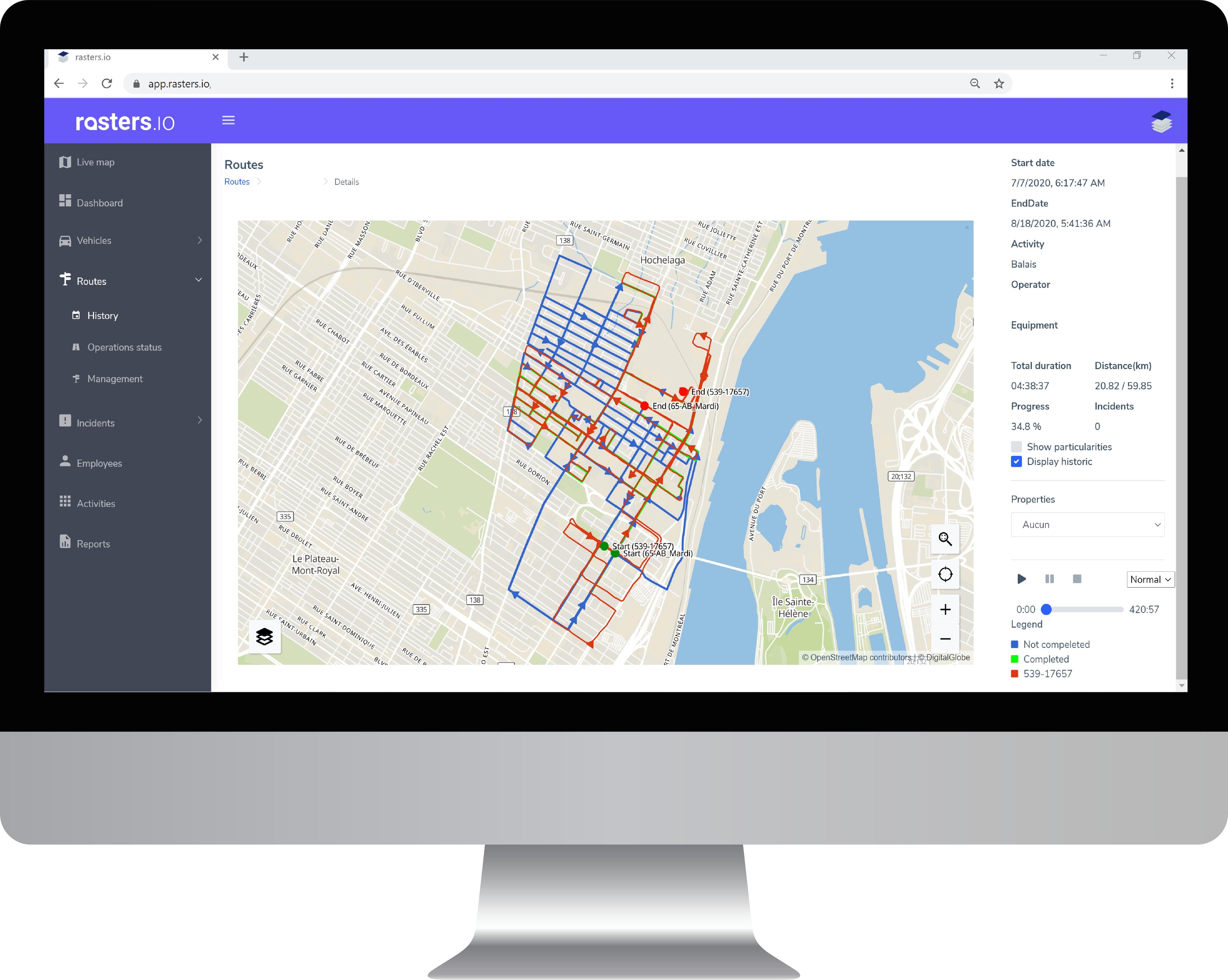 Public work route management module